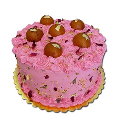 "Delicious Round shape Strawberry Gulab Jamun cake -1kg - Click here to View more details about this Product